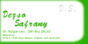 dezso safrany business card