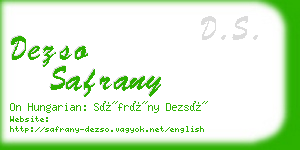 dezso safrany business card